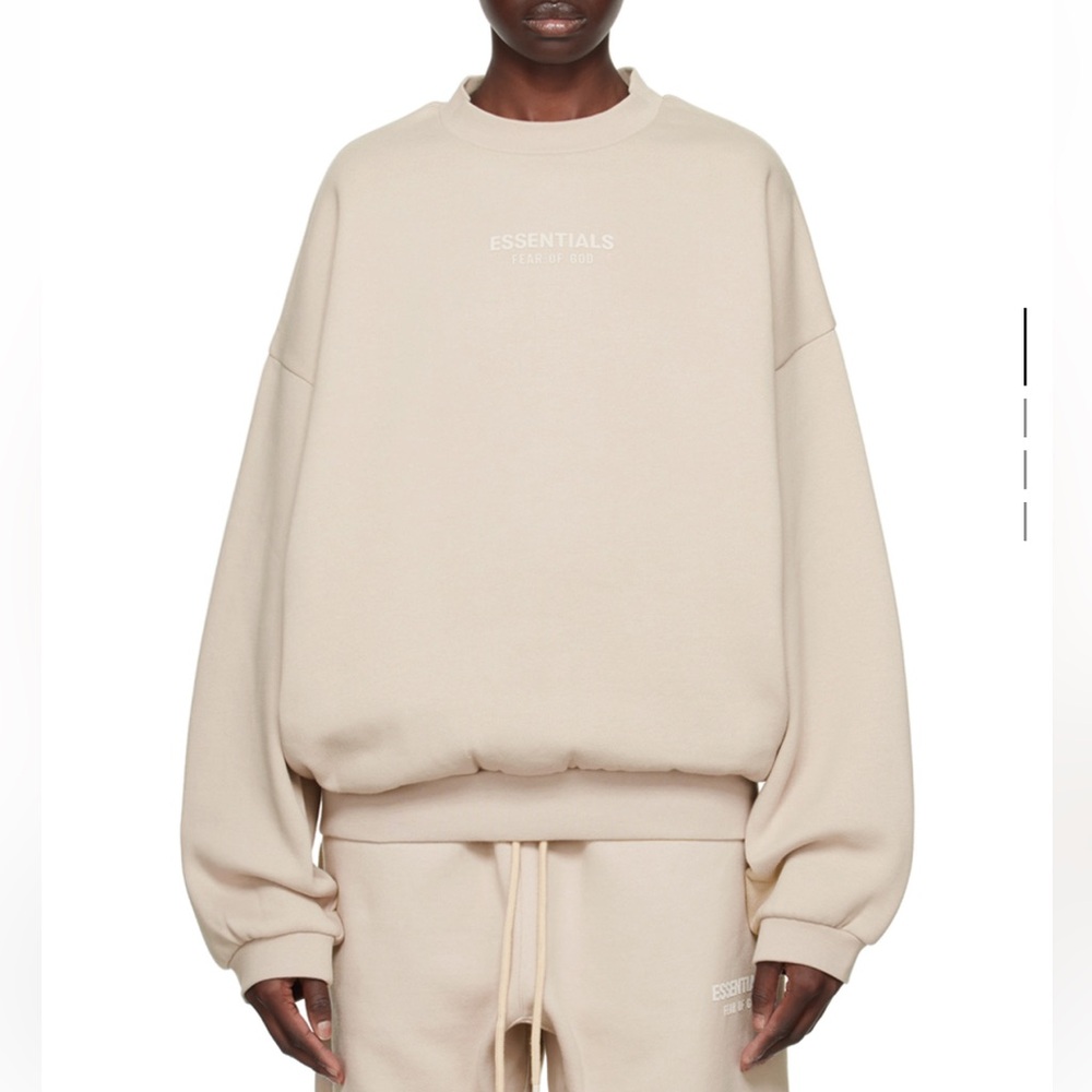 Essentials Cream Crew Neck Sweater